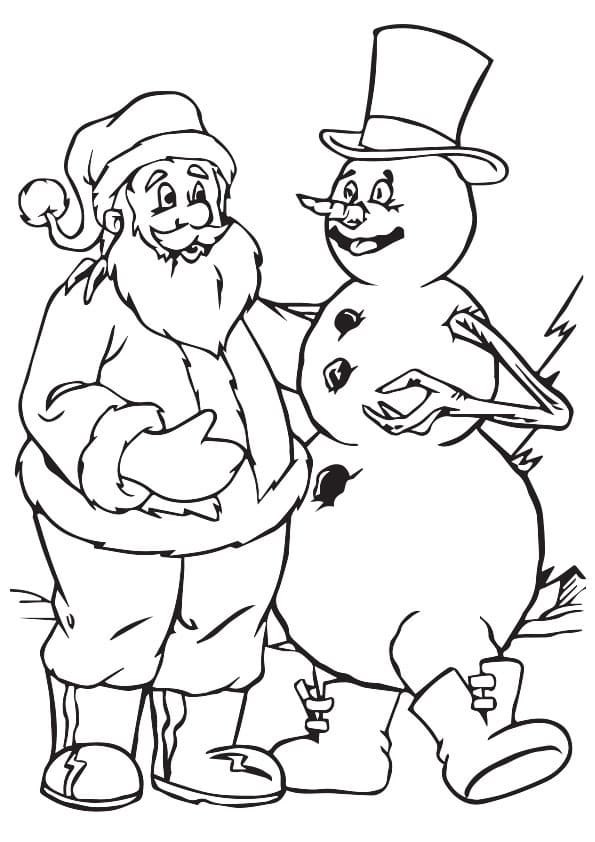 산타 클로스와 눈사람