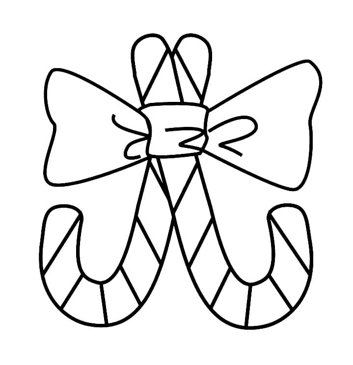 사탕 지팡이와 나비 넥타이 coloring page