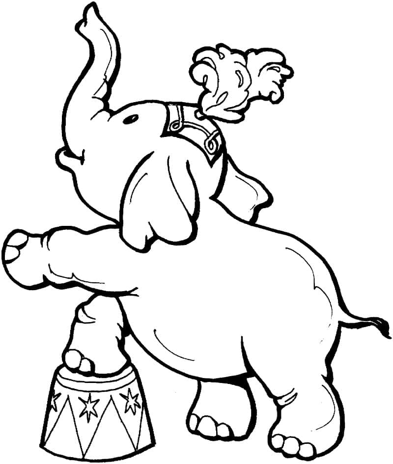 서커스 코끼리 coloring page