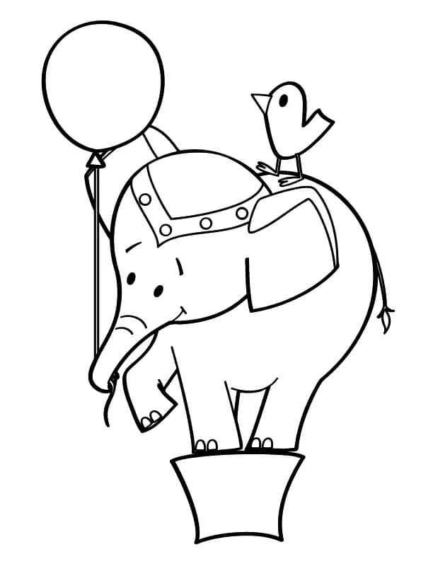 서커스의 코끼리 coloring page