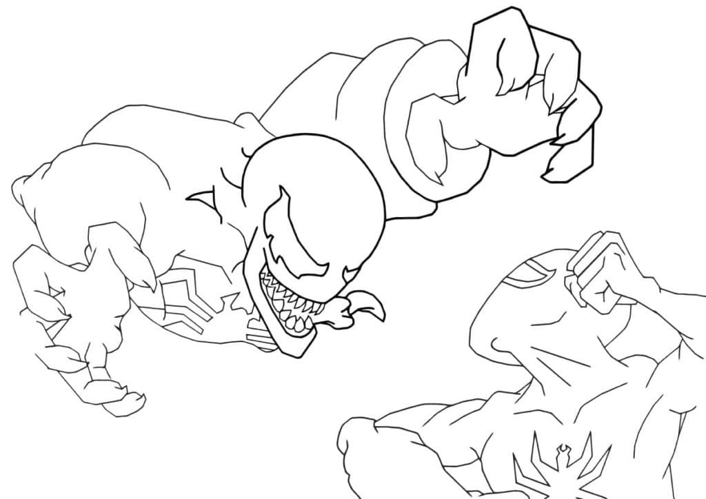 스파이더맨 대 베놈 2 coloring page