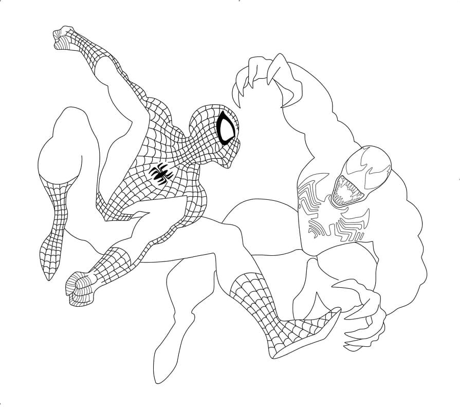 스파이더맨 공격 독 coloring page