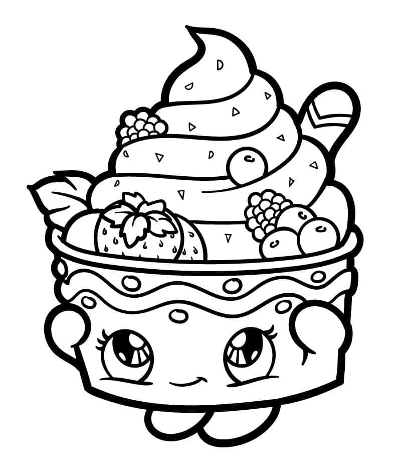 Shopkins의 귀여운 아이스크림 coloring page