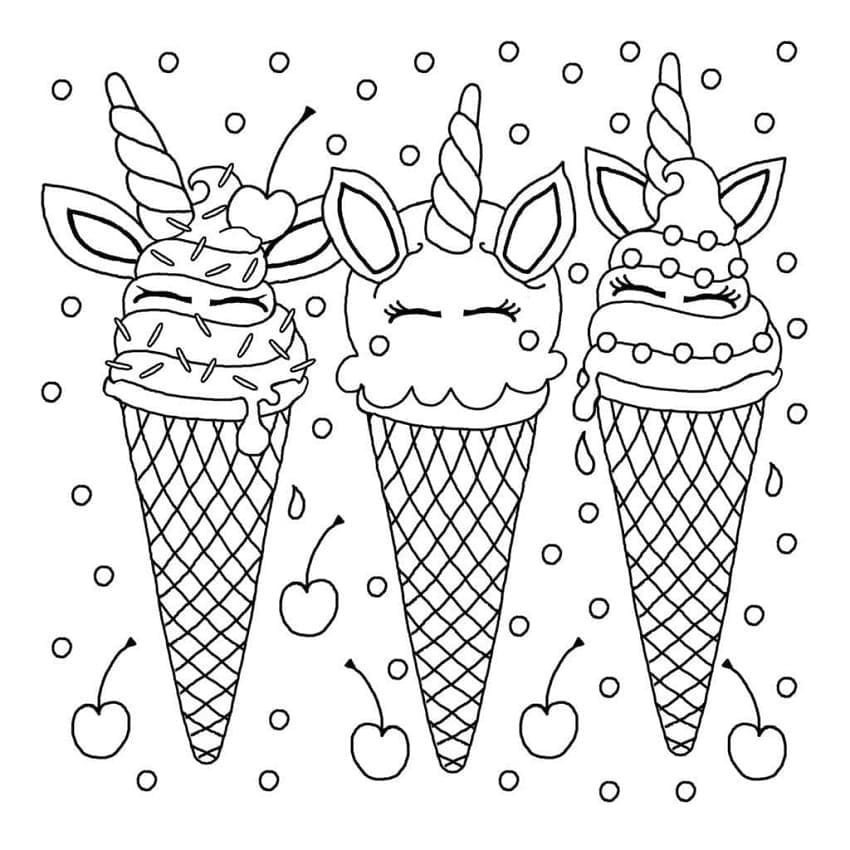 시원한 아이스크림 coloring page