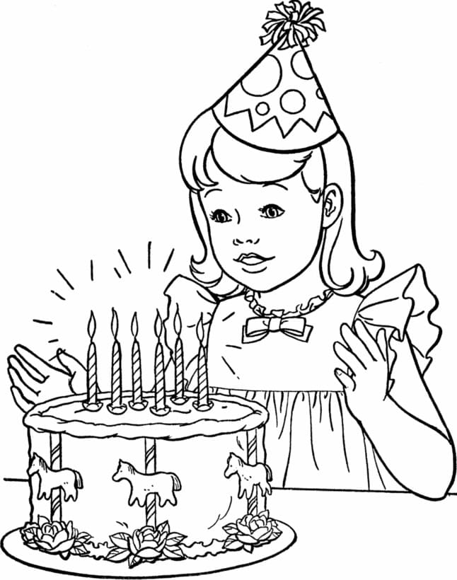 소녀 야 생일 축하해 coloring page