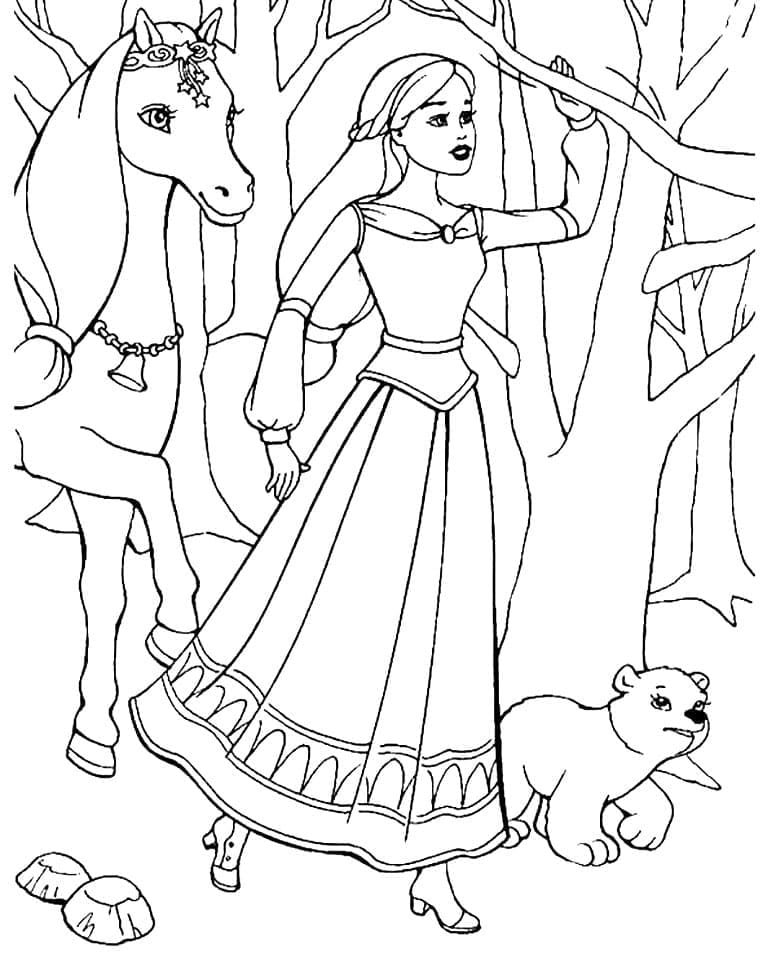 숲속의 바비 coloring page