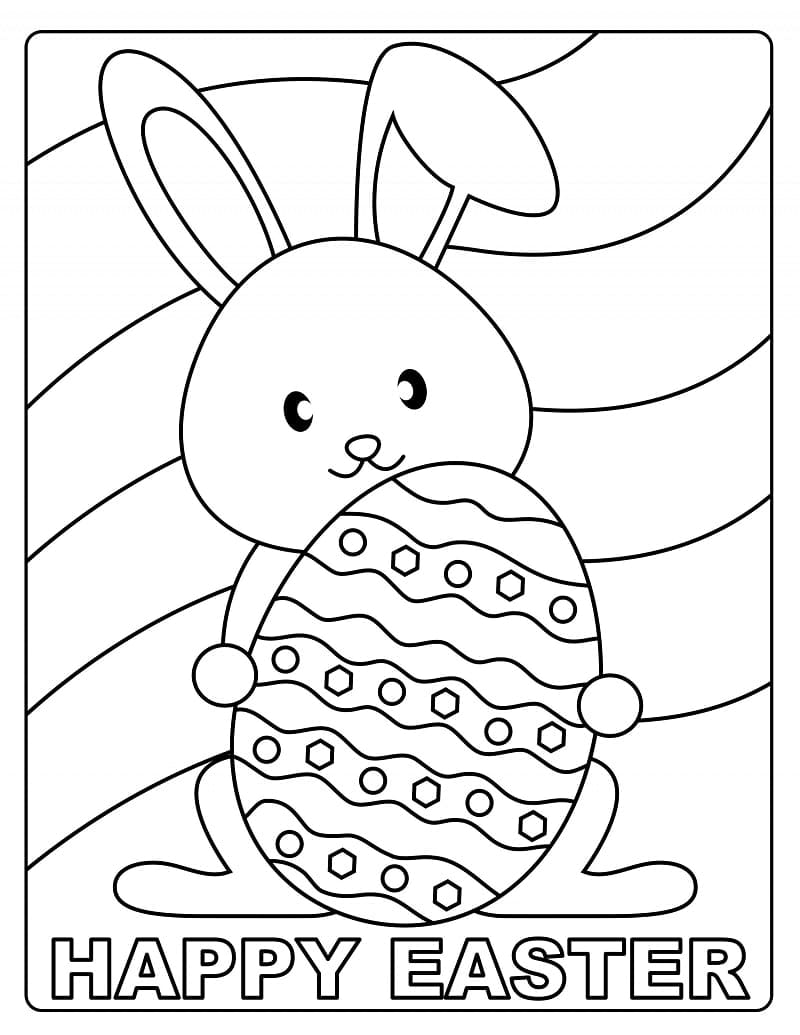 토끼와 함께하는 행복한 부활절 coloring page