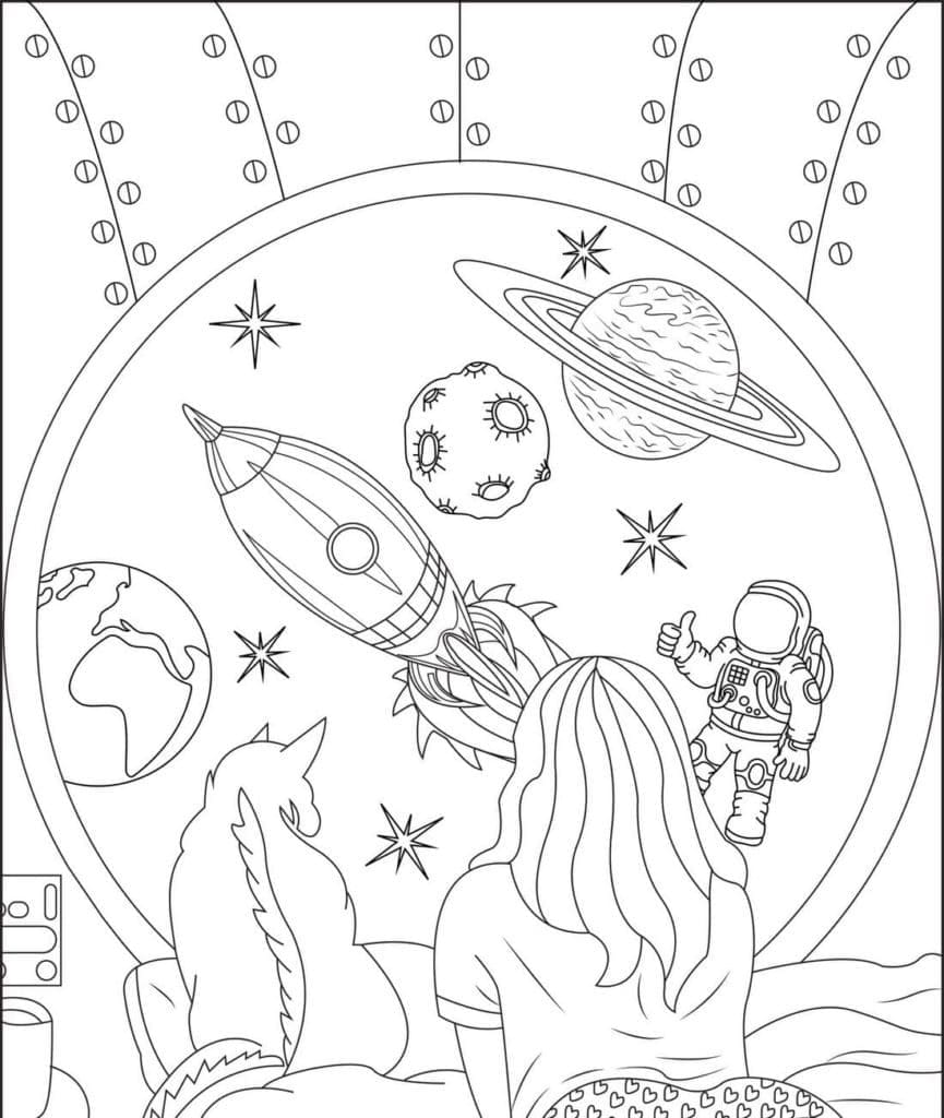 우주 미학 coloring page