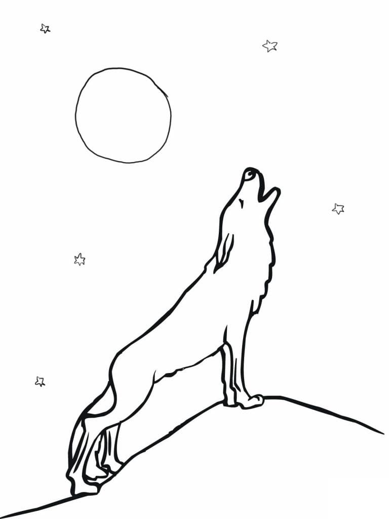 울부짖는 늑대 인쇄 가능 coloring page