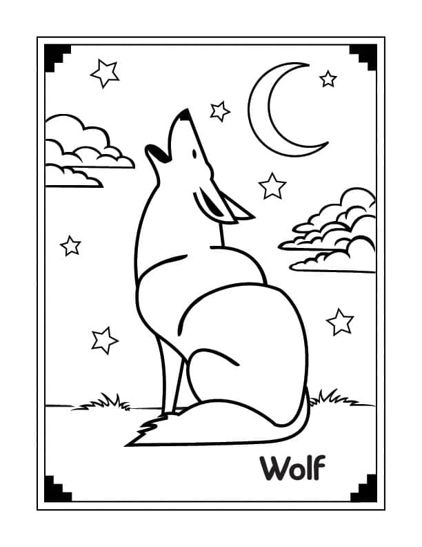 울부짖는 늑대 coloring page