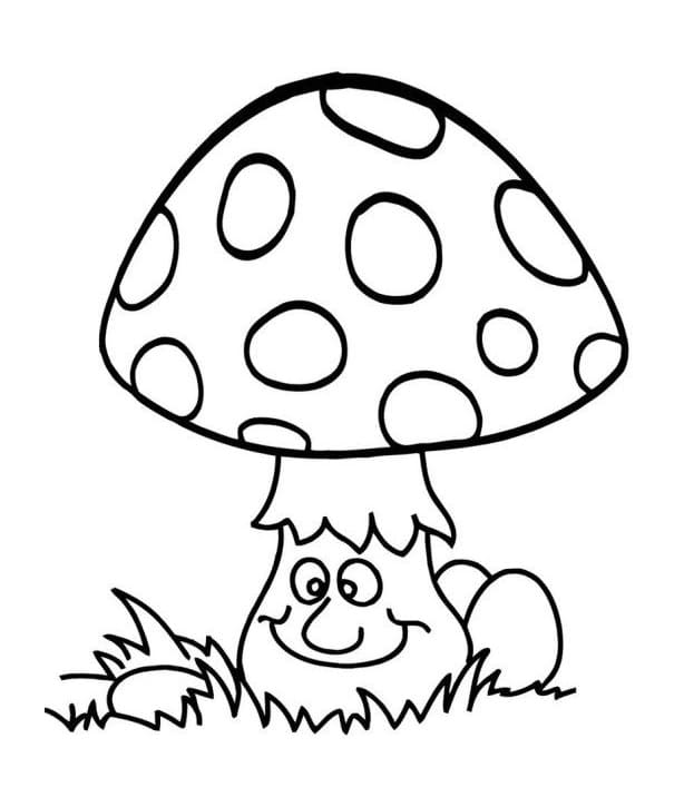 웃는 버섯 coloring page