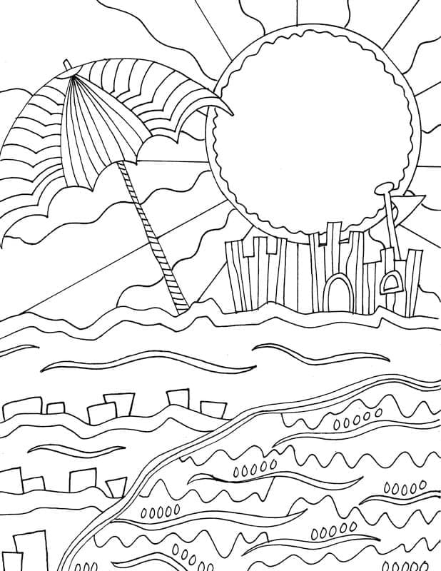 여름 해변 인쇄 가능 coloring page