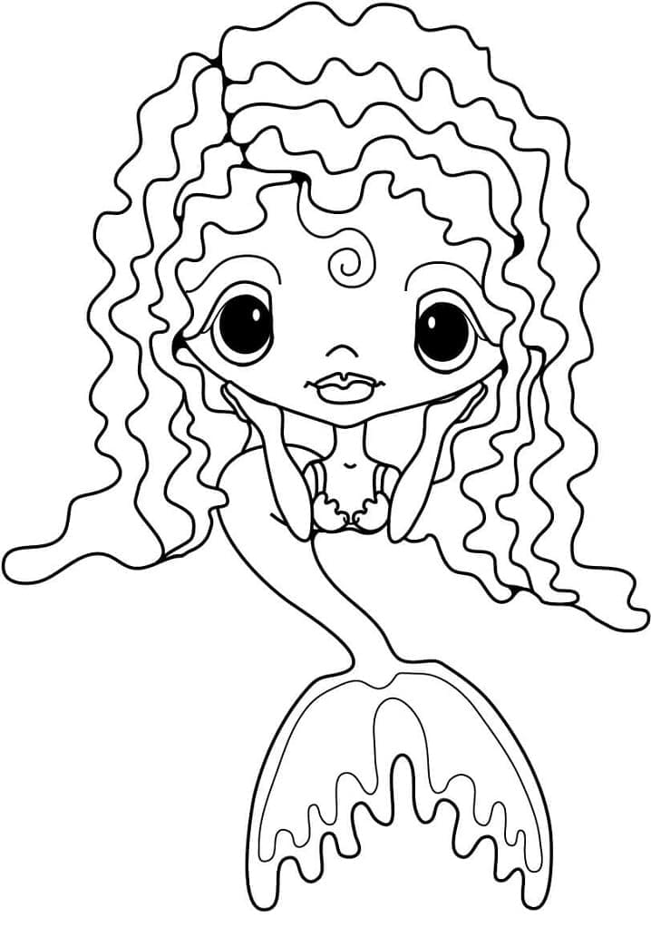 예쁜 인어 coloring page