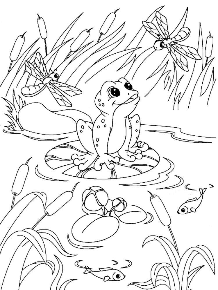 아이들을 위한 인쇄 가능한 개구리 coloring page