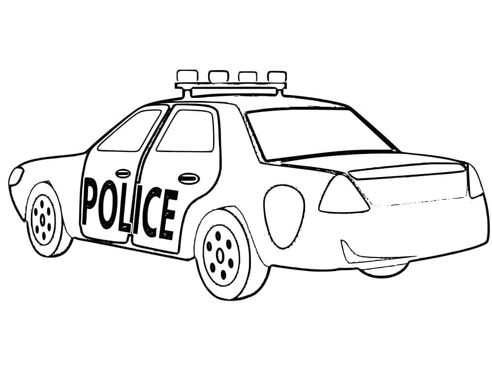 아이들을 위한 인쇄 가능한 경찰차 coloring page