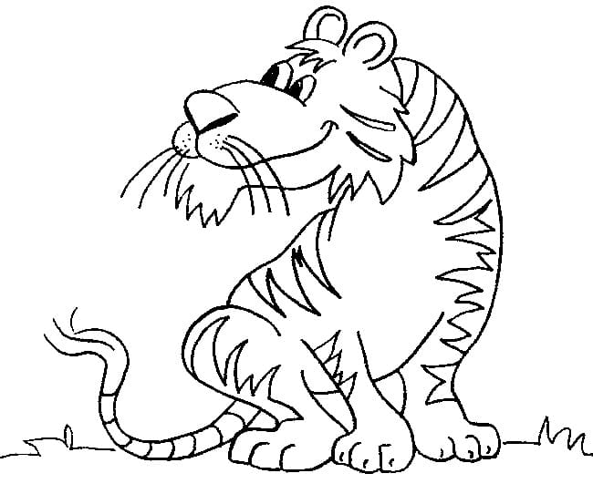 아이들을 위한 재미있는 호랑이 coloring page