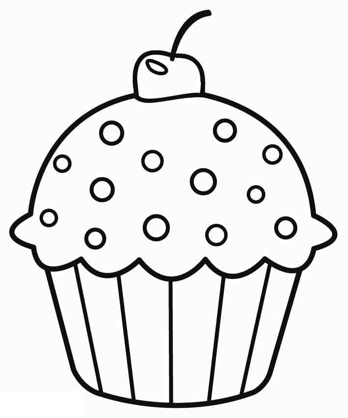 아주 간단한 컵케이크 coloring page