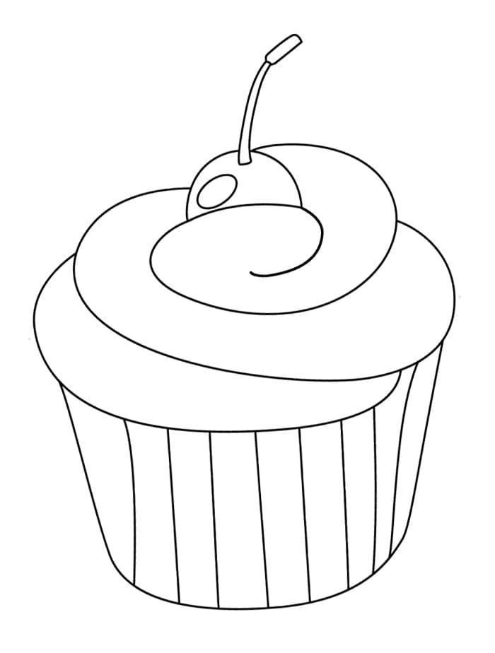 아주 쉬운 컵케이크 coloring page