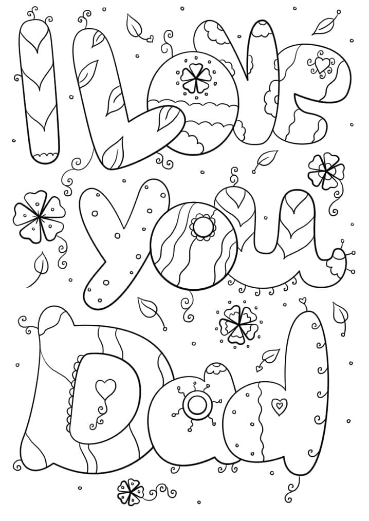 아빠 사랑 해요 coloring page