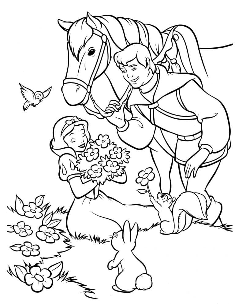 백설공주가 왕자를 만나다 coloring page