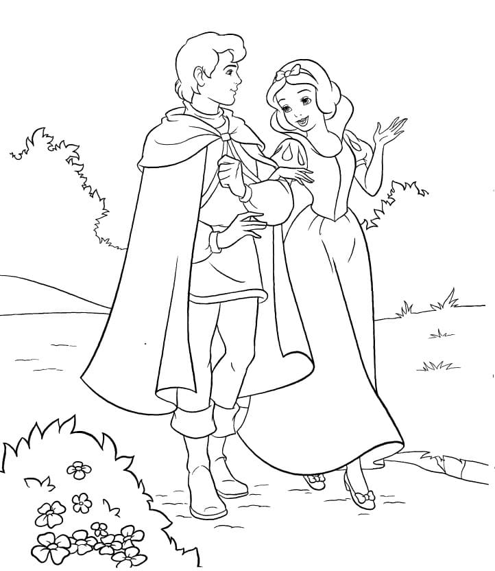 백설공주와 왕자 coloring page