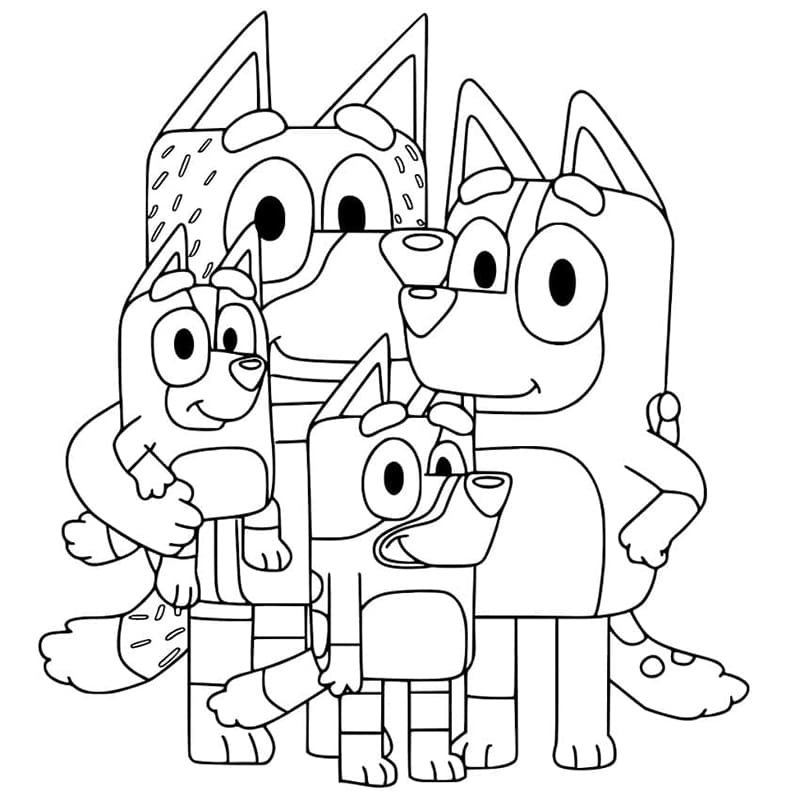 블루이의 가족 coloring page