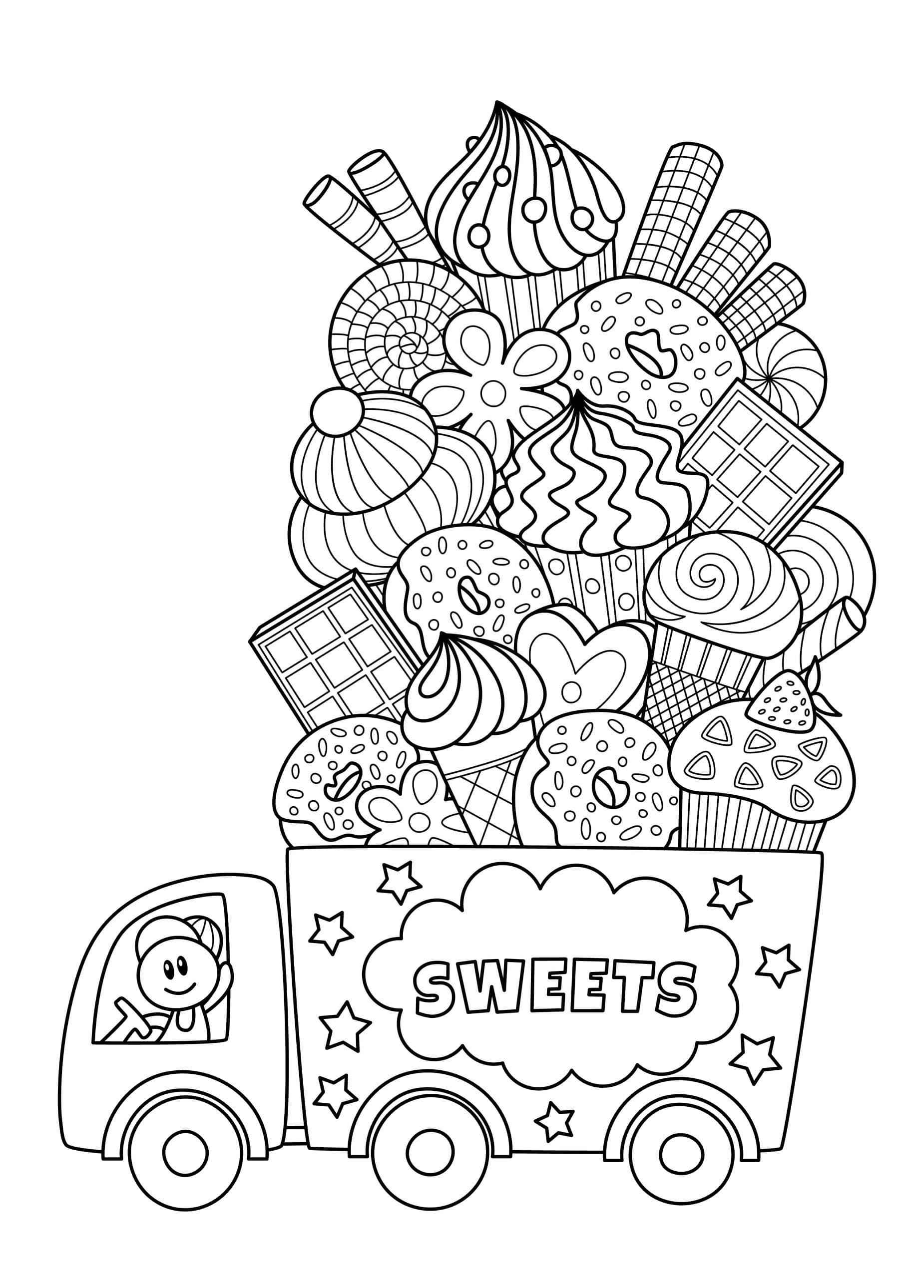 big-candy-truck-coloring coloring page