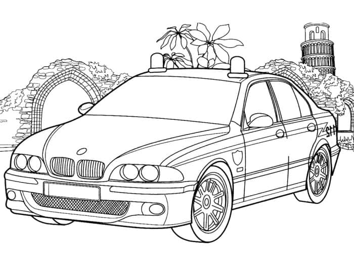 BMW 경찰차 coloring page