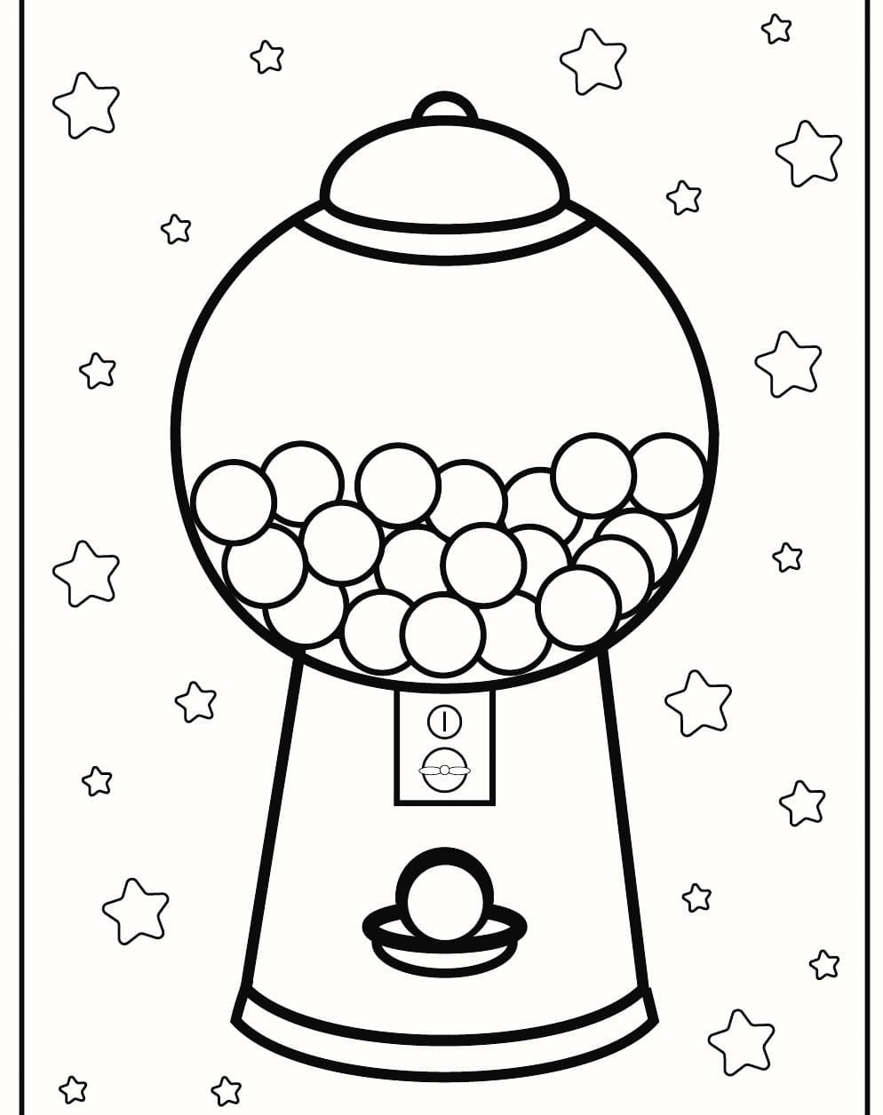 bubblegum-machine-coloring coloring page