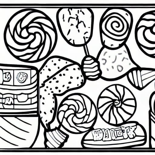 cute-candies-coloring coloring page