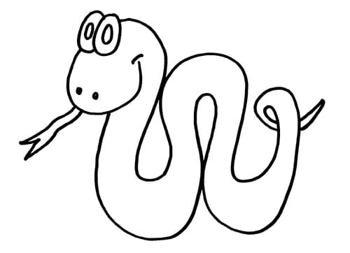 단순한 뱀 coloring page