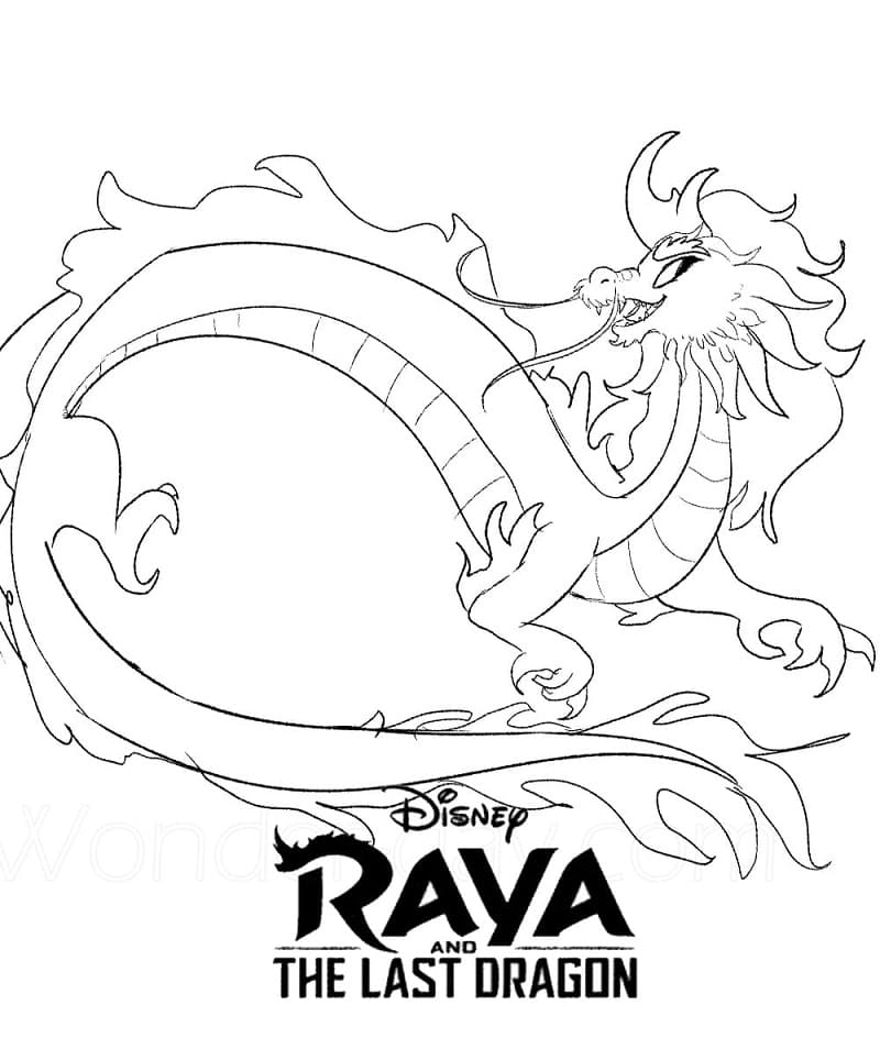 디즈니 라야와 마지막 드래곤 coloring page