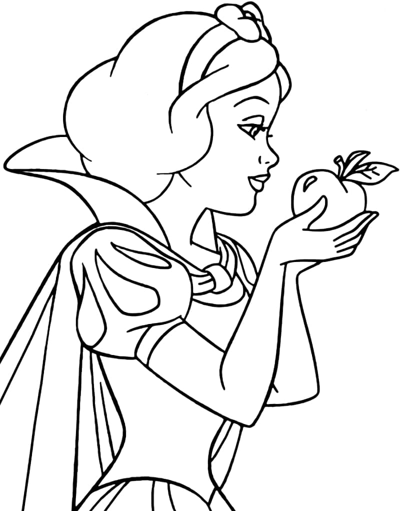 독사과를 먹는 백설공주 coloring page