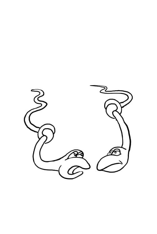 두 마리의 뱀 coloring page