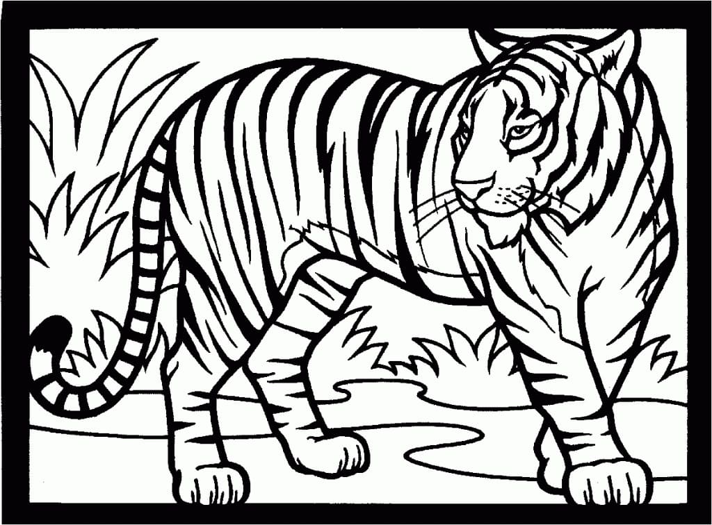 어린이를 위한 인쇄 가능한 호랑이 coloring page