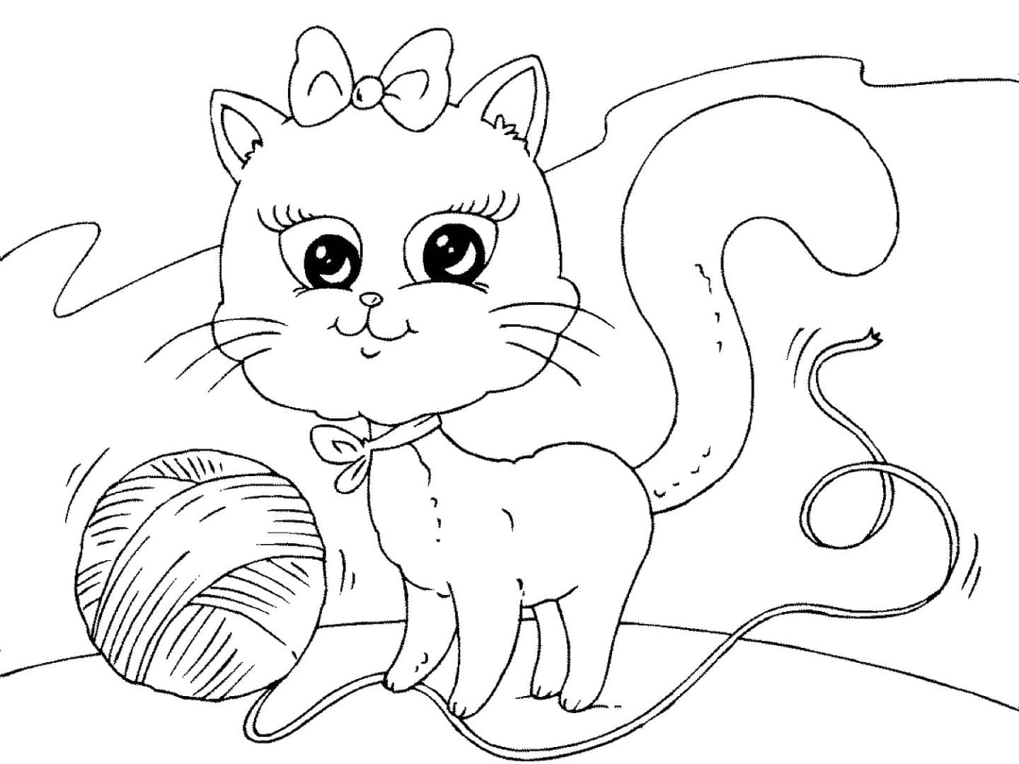 어린이를 위한 새끼 고양이 무료 coloring page