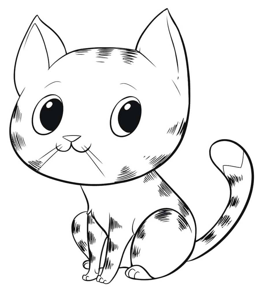 어린이를 위한 새끼 고양이 coloring page
