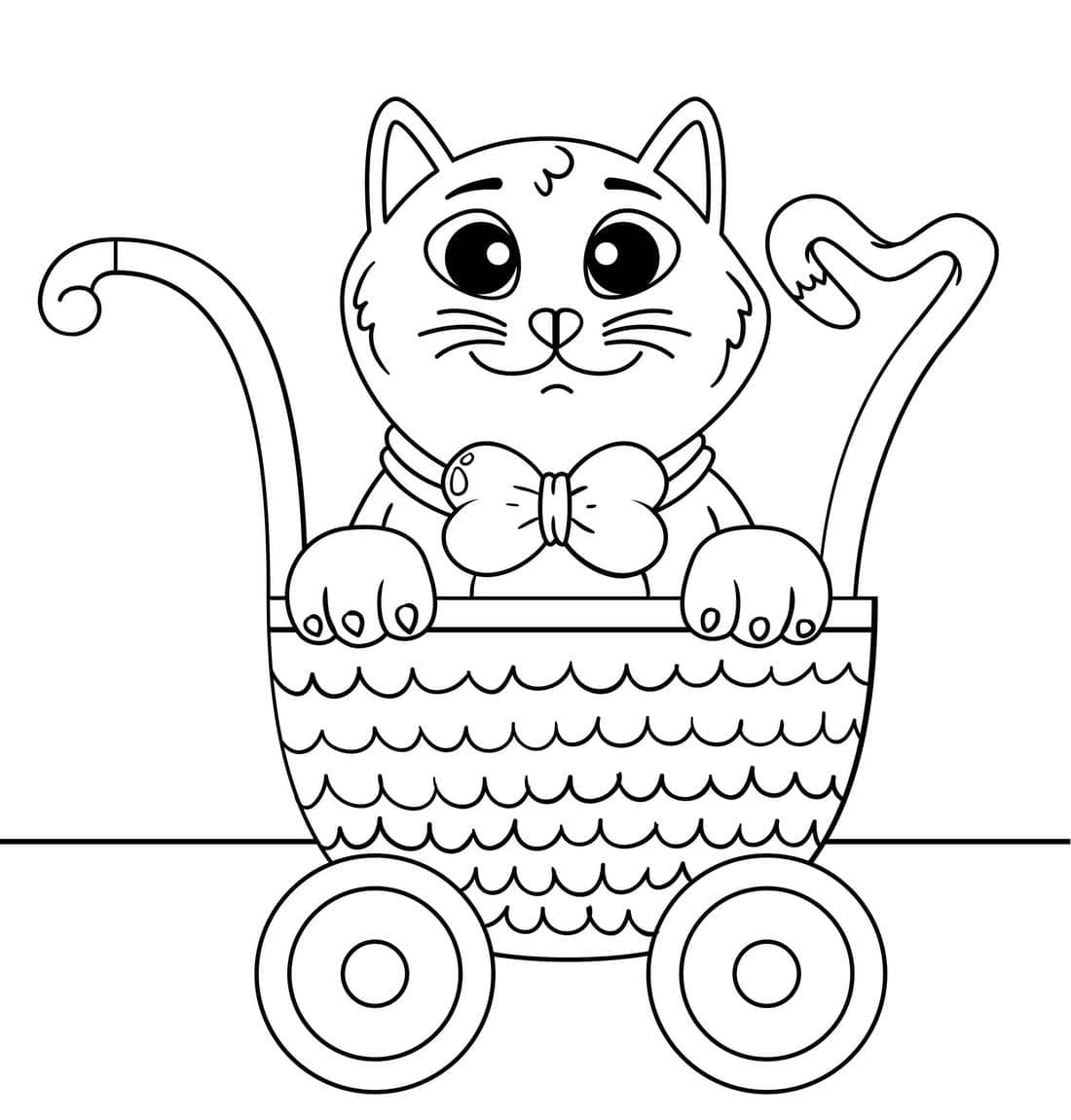 어린이를 위한 새끼 고양이 coloring page