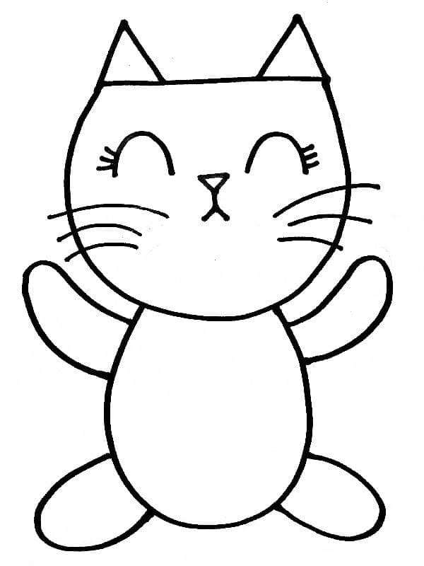 간단한 새끼 고양이 coloring page