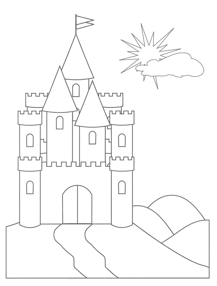 간단한 성 인쇄 가능 coloring page