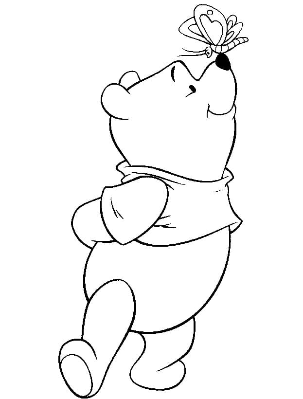 곰돌이 푸와 나비 coloring page