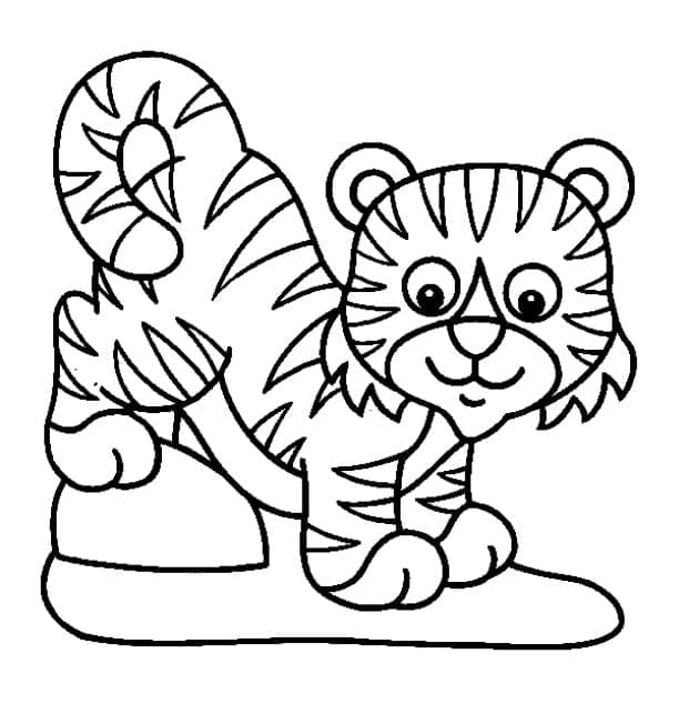 귀여운 아기 호랑이 coloring page