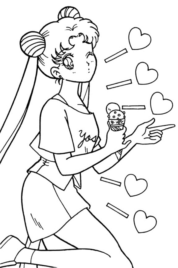 귀여운 츠키노 우사기 coloring page