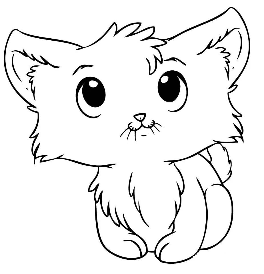 귀여운 만화 새끼 고양이 coloring page