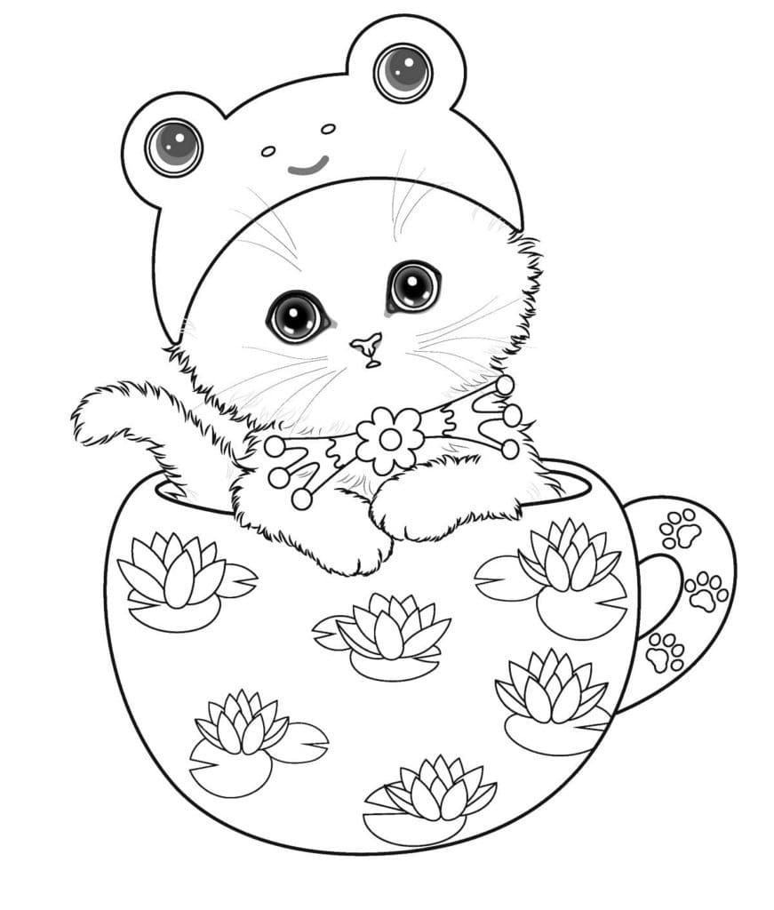귀여운 새끼 고양이 coloring page