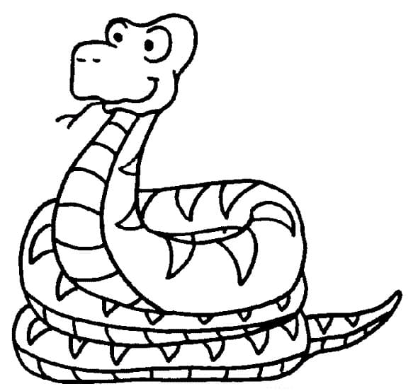 행복한 뱀 인쇄 가능 coloring page