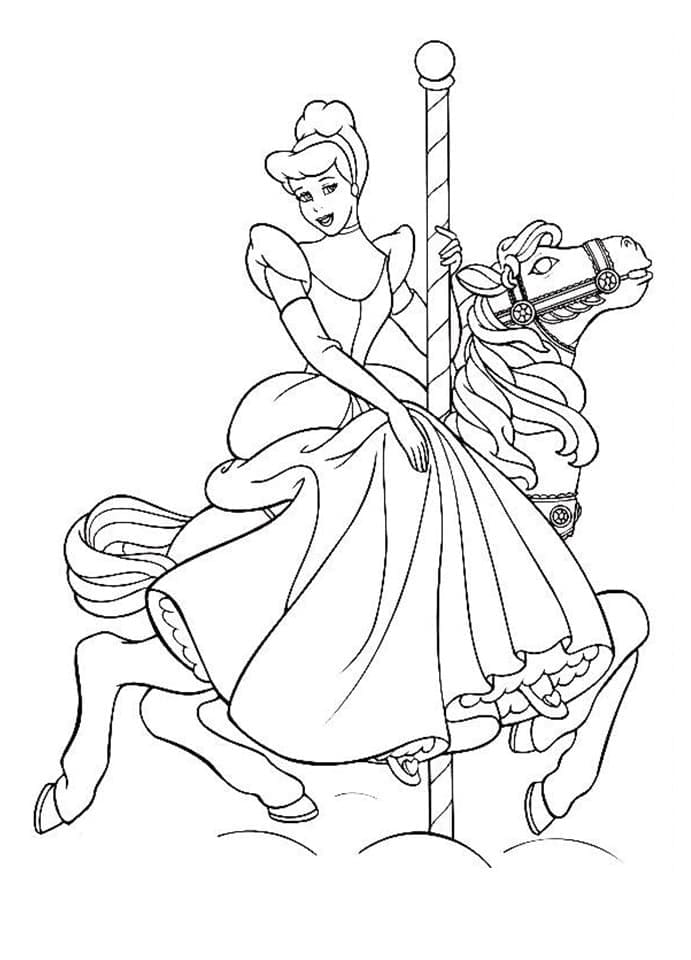 행복한 공주 신데렐라 coloring page