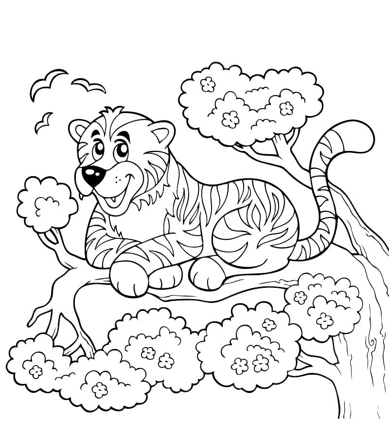 행복한 호랑이 인쇄 가능 coloring page