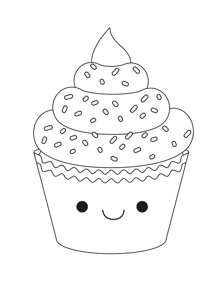 행복한 컵케이크 coloring page