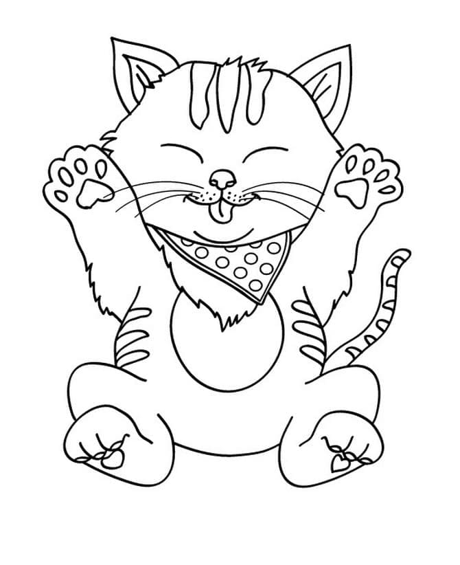 행복한 새끼 고양이 인쇄 가능 coloring page